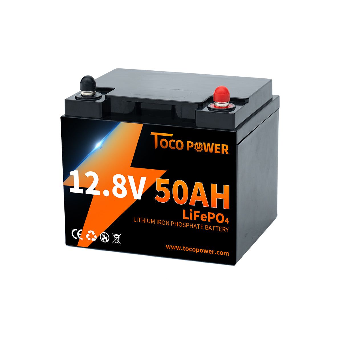 Tocopower 12V 50Ah LiFePO4 Lithium Battery